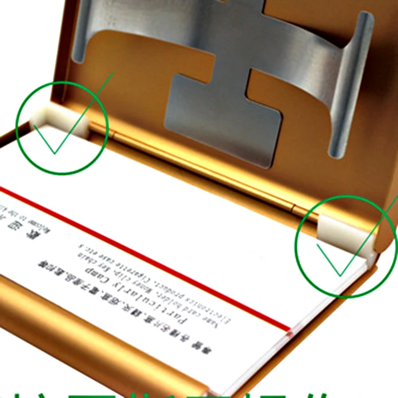Metalen Visitekaarthouder Hand Push Card Case Bankkaart Lidmaatschap Pakket Ultra Dunne Visitekaartje Verpakking Box Organizer