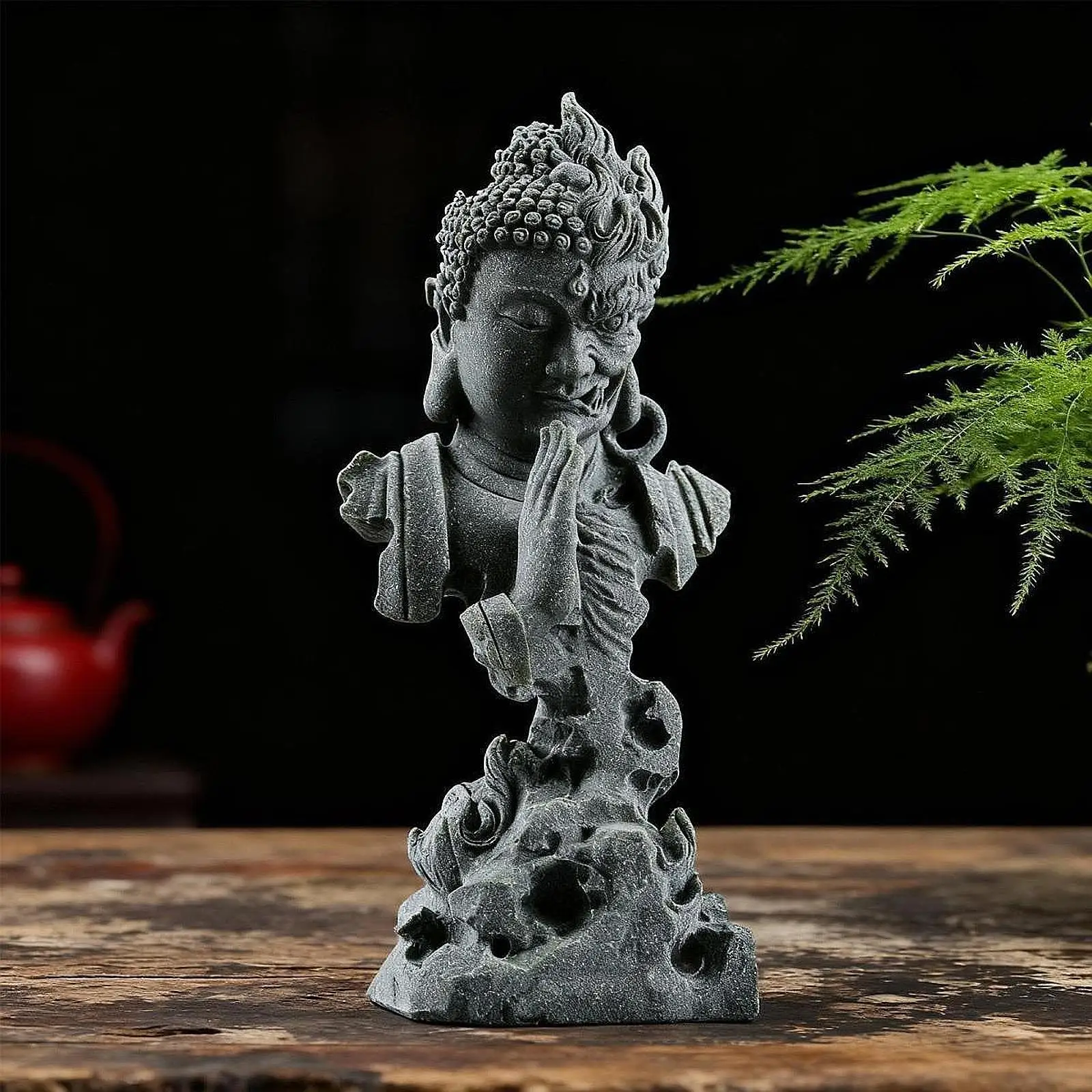 Buddha Statue Decorative Gift, Home Decor Sculpture, Tabletop Decoration Desktop Figurine for Desktop Office Bedroom Cabinets
