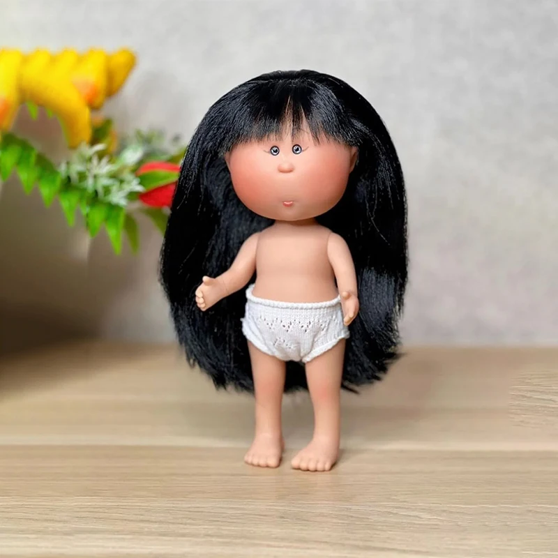 새로운 24cm 미아 감자 인형 발도르프 수제 세트 - 어두운 피부 곱슬머리 누드 DIY 인형 소녀들을 위한 드레스업 장난감