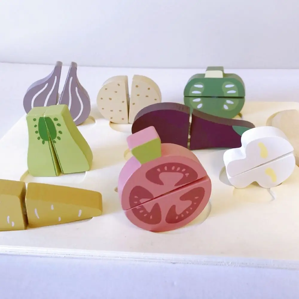 Funny Fruit Cartoon Animal Jigsaw Hamburg Montessori 3d Wooden Puzzle Ice Cream Colorful Baby Wooden Toys Gift