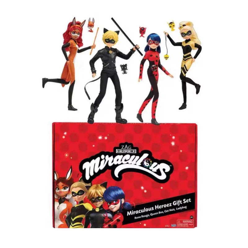 thumbnail image 1 of Figura de anime Miraculous de 28 cm, Ladybug, Marinette, Rena, Rouge, Cat Noir, figura de acción, muñeca de moda, modelo de regalo para niña, 1 of 5