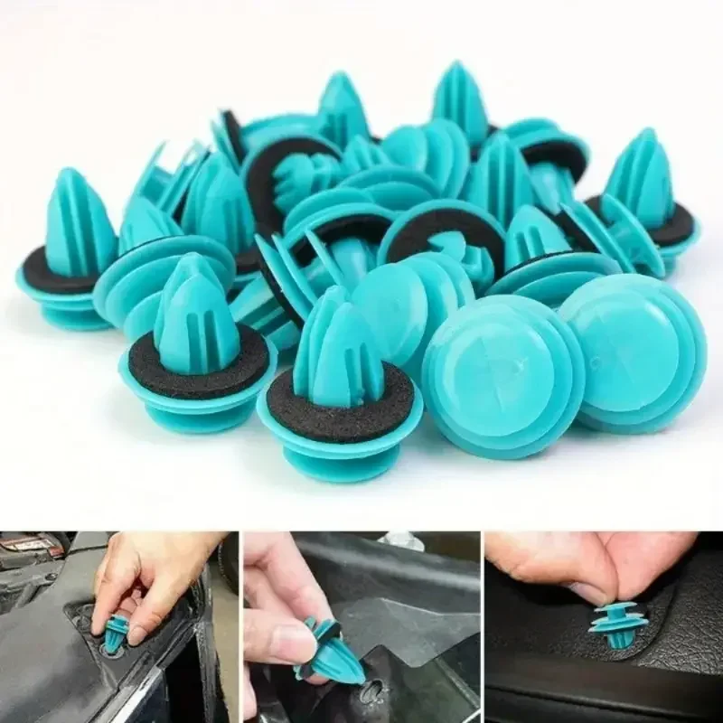 10/300PCS Auto Door Panel Clip with Seal Ring Auto Fastener Rivet Bumper Clip Retainer Car Interior Retaining Accessories 3