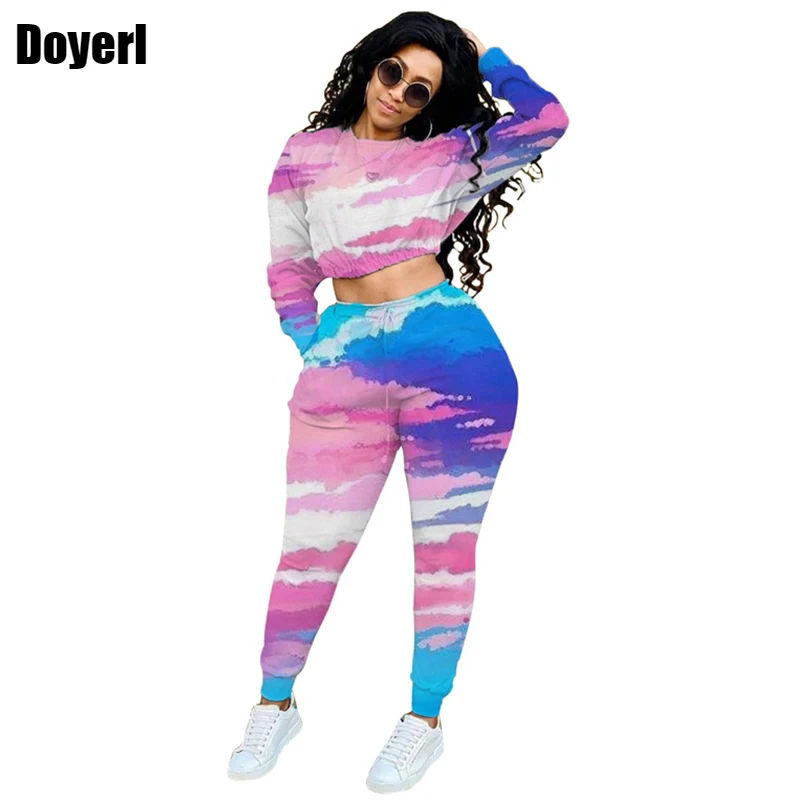 

Модный спортивный костюм для женщин, спортивный костюм из двух предметов, укороченный Топ с длинным рукавом и штаны, спортивные костюмы, женские подходящие комплекты