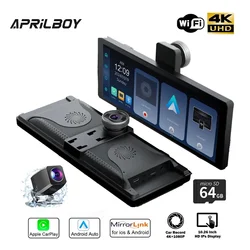 Aprilboy 10.26 inch 4K Dash Cam Carplay  Android Auto Car Radio Multimedia Player Portable Recorder Car Stereo Touchscreen Car