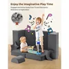 Modular Kids Play Couch,Upgraded Play Couch Convertible Rocking Horse,Sectional Kids Sofa Couch with Star Moon for Kids 4