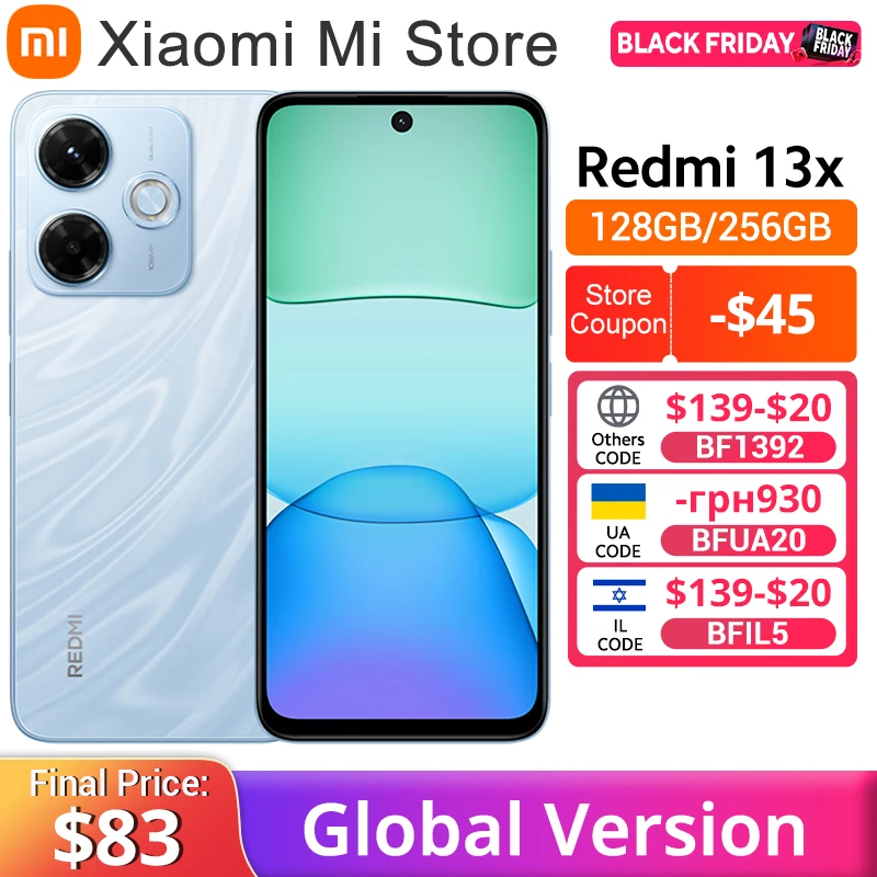 Xiaomi Redmi 13X Global Version Smartphone MTK Helio G91 Ultra