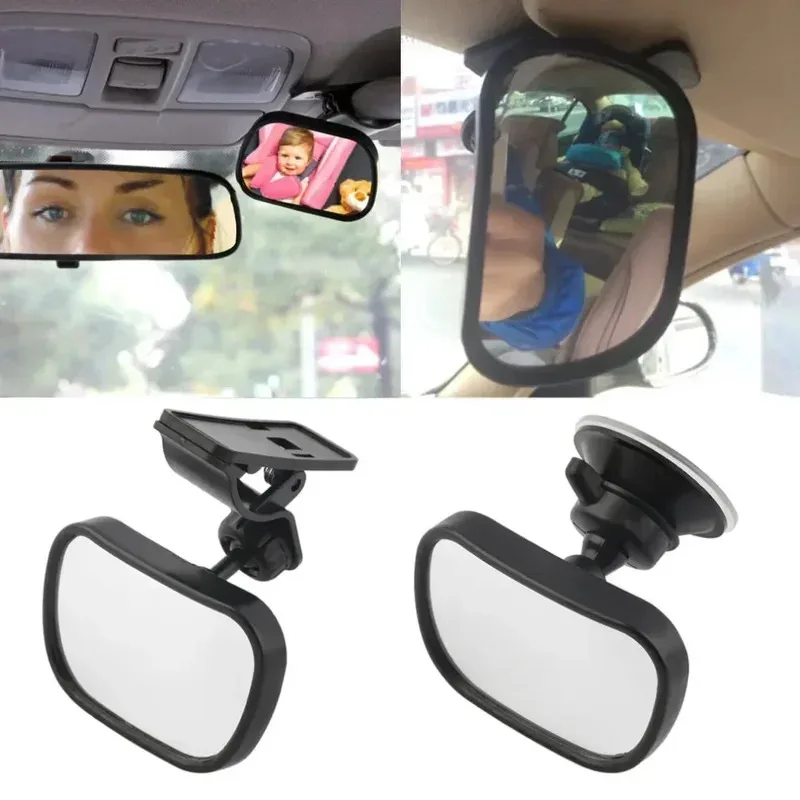 Adjustable Car Baby Rearview Mirror 2 in 1 Mini Safety Child Kids Convex View Car Mirror