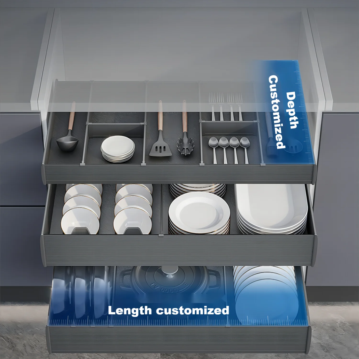 Goldmine 3 Tier Pull Out Cabinet Organizer Kitchen Cabinet Pull Out Basket Pullout Kitchen Aluminium Basket