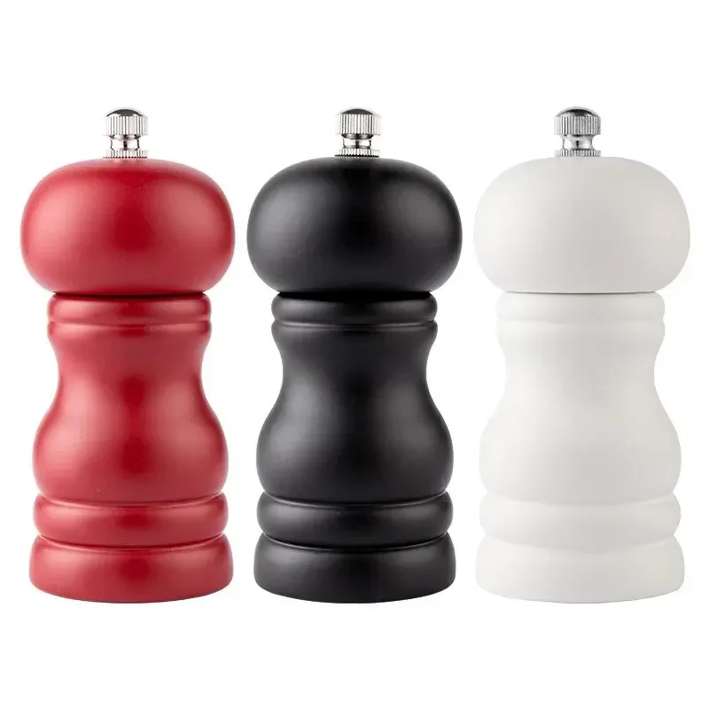 Salt and Pepper Mills, Solid Wood Pepper Mill with Strong Adjustable Ceramic Grinder 4"-Kitchen Tools by Leeseph