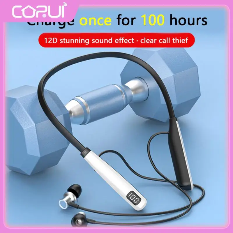 With Mic Music Earplugs Wireless Earbuds Hifi Stereo Neck hanging