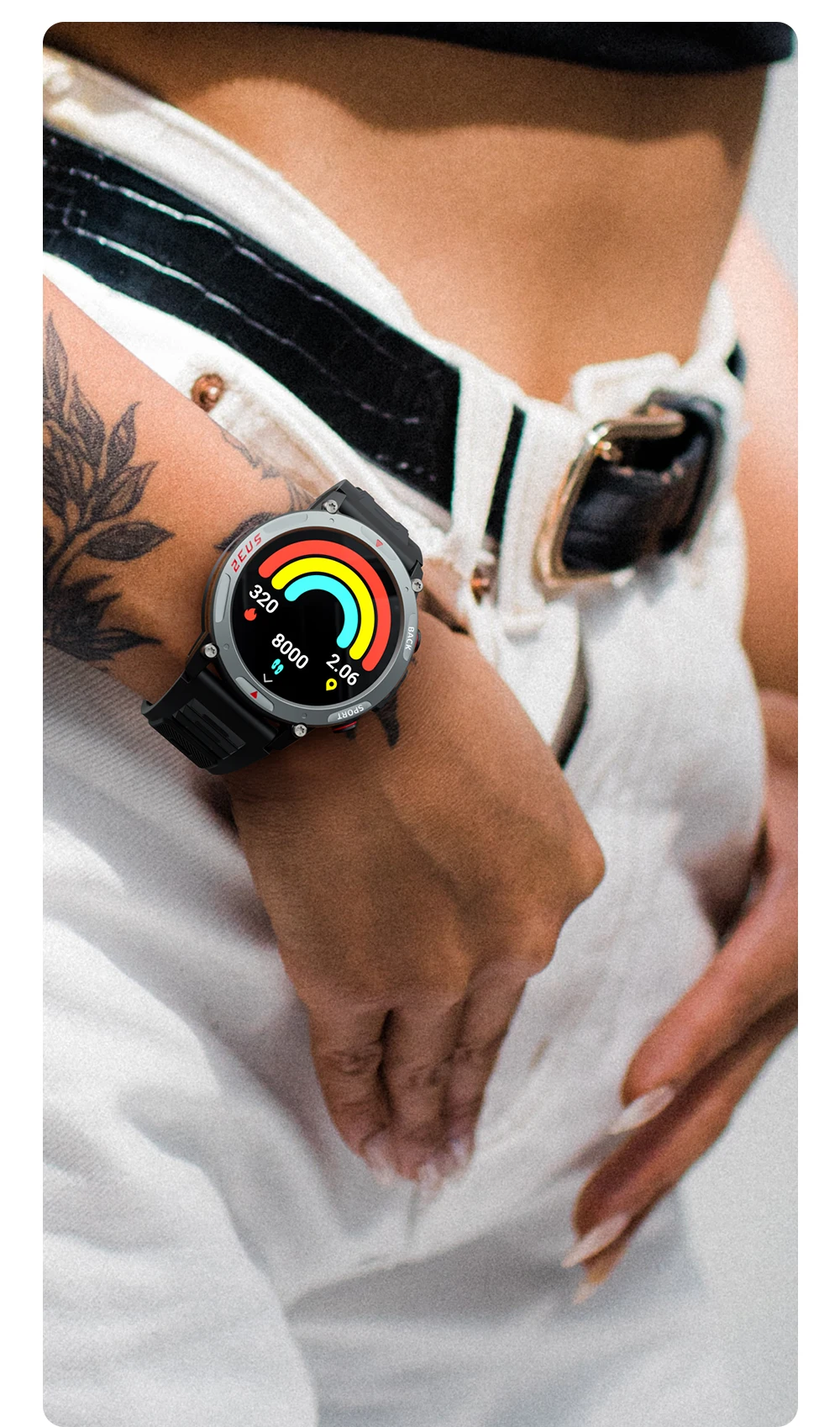 redonda, BT Calls, Fitness Tracker, Monitor de