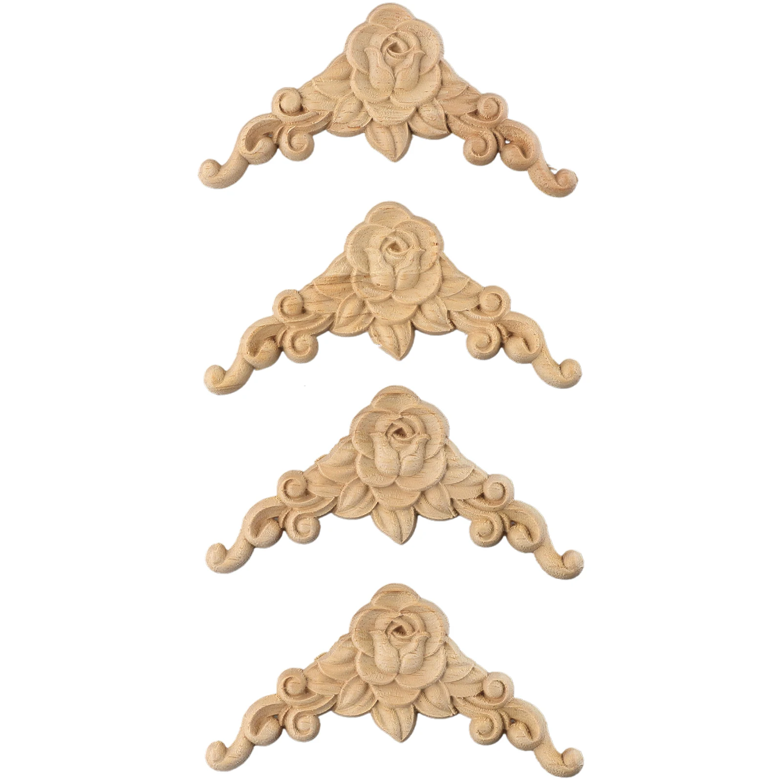 Lot De 4 Appliques En Bois 8x8 Cm Pour Meubles - Décoration Maison - Non Peintes