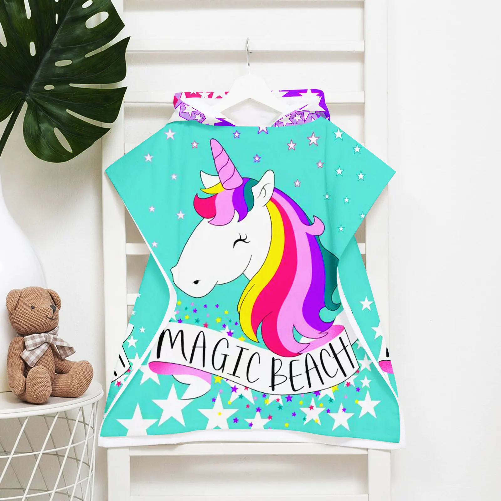Children's Swimming Hooded Bath Towel Beach Bathrobe Beach Towel Quick Dry Towel Rain Shawl Microfiber Towel Beach Accessories