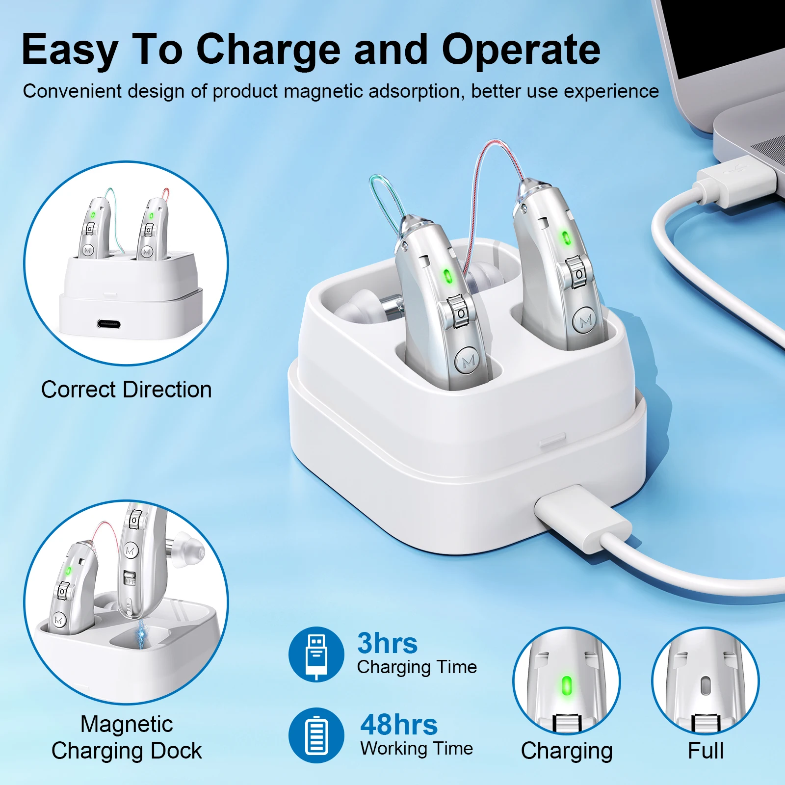 Behind-The- Ear Hearing Aids Hearing Amplifiers  Portable Elderly Hearing Aid Invisible Amplifiers 4
