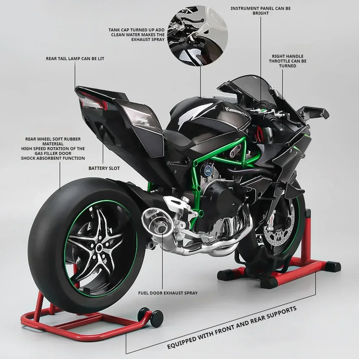 Kawasaki Ninja H2R 1:6 合金ダイキャストオートバイモデル