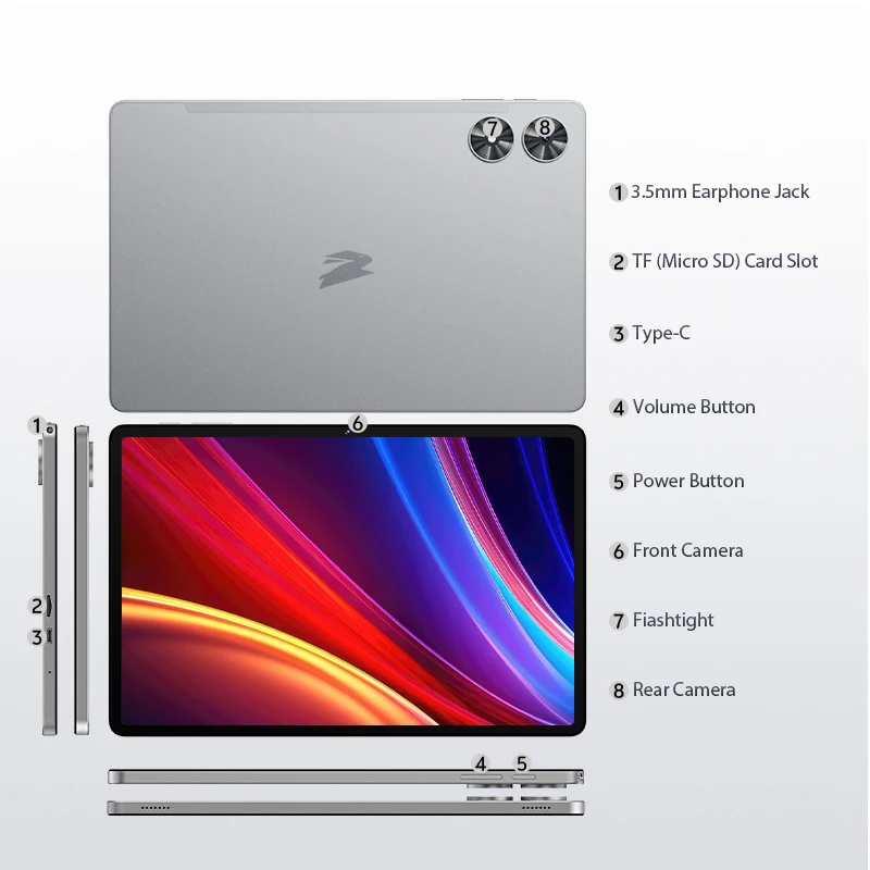 SVITOO P11-T Tablet Android 16 2025 11 Inch 90Hz Unisoc T615 20GB RAM 128GB ROM 8800mAh Battery WiFi 5 GPS Widevine L1 With Case