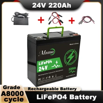 Batteria LiFePO4 24 V 220 Ah, durata massima 8000, adatta per sistemi di energia solare, camper, barche, viaggi fuoristrada e pesca