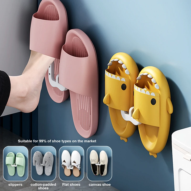Shoe Rack 1-5 PCS Slippers Rack Bathroom Simple Slipper Hook Toilet Drainage Rack Wall Mounted Bedroom Neat Storage Shoe Drying
