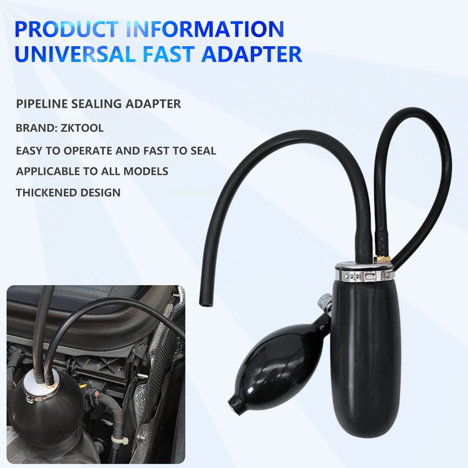 Universal Easy Intake Adapter for Smoke Leak Detection and Airbag Testing