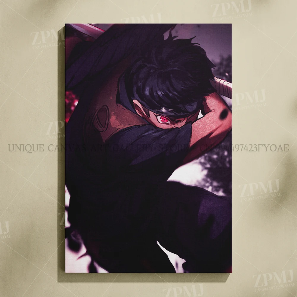 Anime Wall Art: Uchiha Madara Canvas Painting - Japanese Style Home Decor