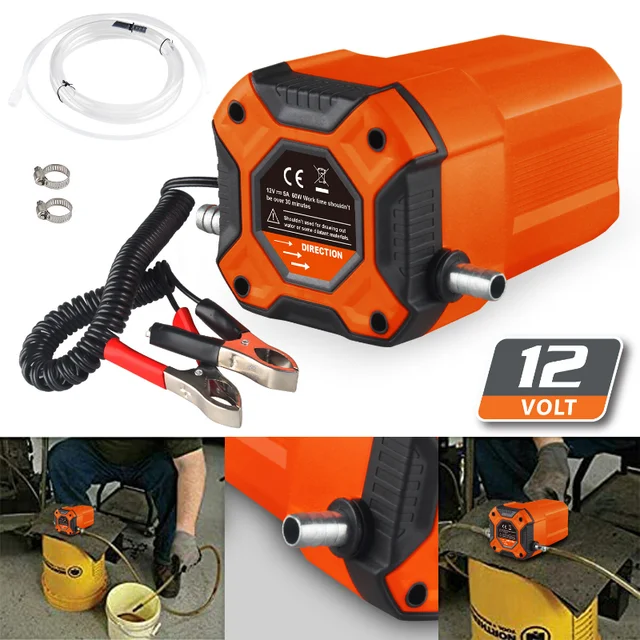 EAFC 12V Electric Car Oil Suction Pump 60W Fuel Delivery Engine Oil Crude Oil Fluid Suction Pump For Car Motorcycle Boat 4