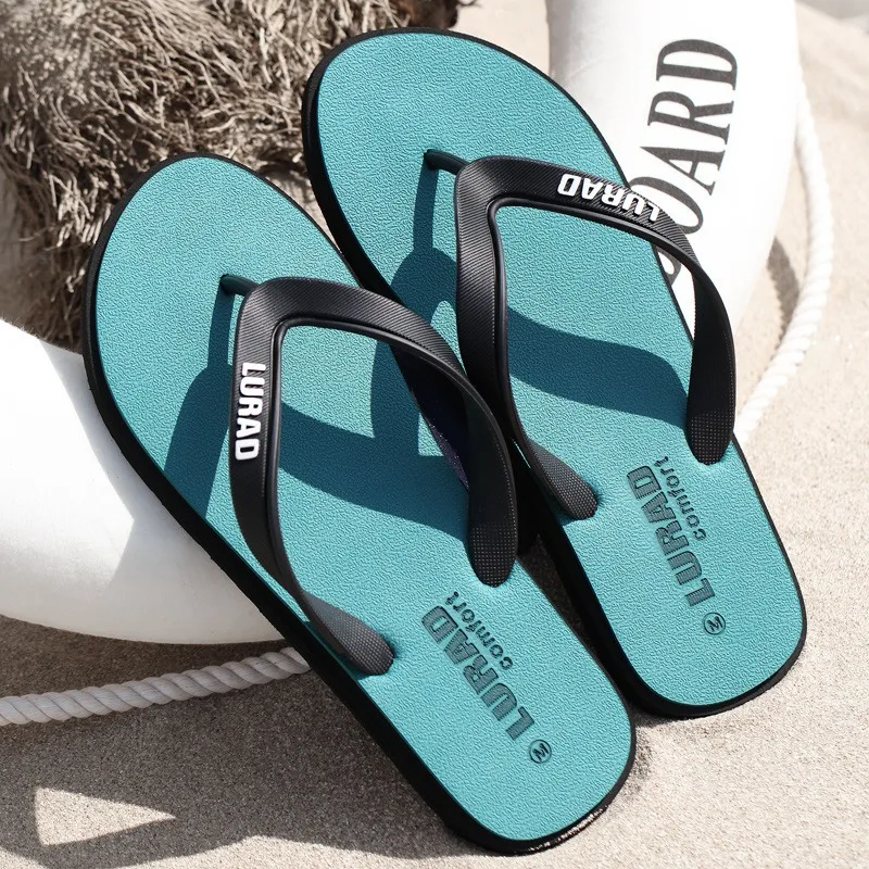 

1PC Thick Flat Men Bathroom Bottom Home Slippers Outside Fashion Soft Sole EVA Indoor Sandals Summer Beach Non Slip Flip Flops