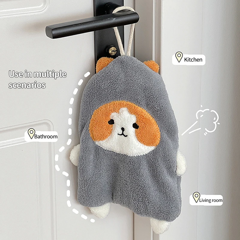 Bathing Towel Designed Chic Cute Cartoon Absorbent Hand Towel Non-shedding Hanging Duck Wipe Soft Kids Hand Towels 핸드타올 hand towel bamboo hand towel microfiber hand towel