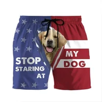Stars Stripes Design Beach Swim Shorts For Men Outdoor Personality Flag Print Graphic Short Funny Pants Summer Humour Pantie 2