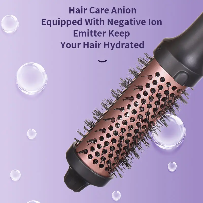 New Design Electric Round Hair Brush Rotating Electric Hair Brush Ceramic Ionic Heat Curling Brush 6
