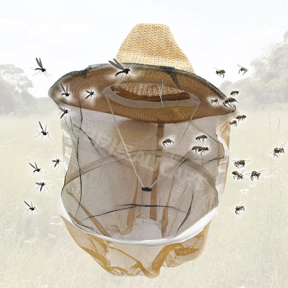 Outdoor mosquito insect shield Beeproof Hats Mountain Climbing Anti Insect clothes Veil Combo Bee Hat Bug Mesh Mask Beekeeping