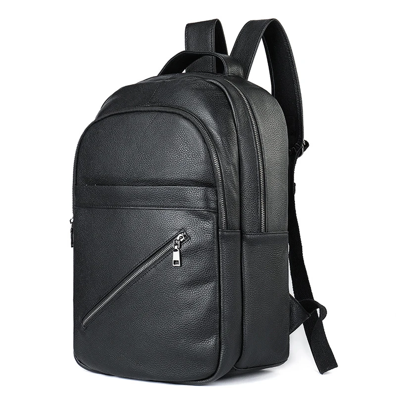 

AETOO Leather large capacity backpack men's new outdoor travel backpack Europe and America simple computer college students sch