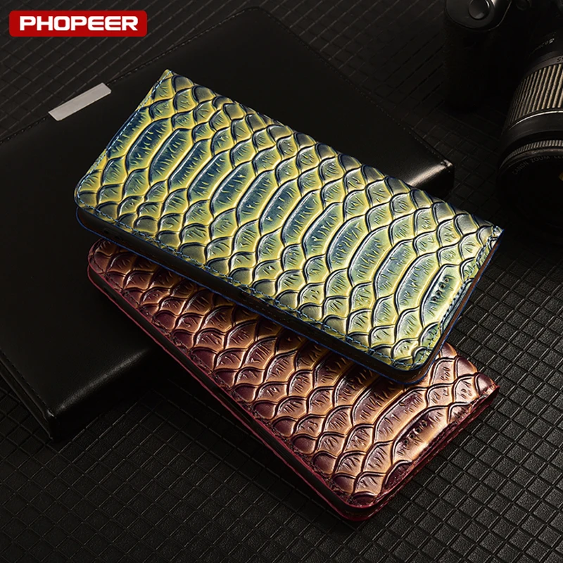 Luxury Genuine Leather Flip Wallet Phone Case Cover