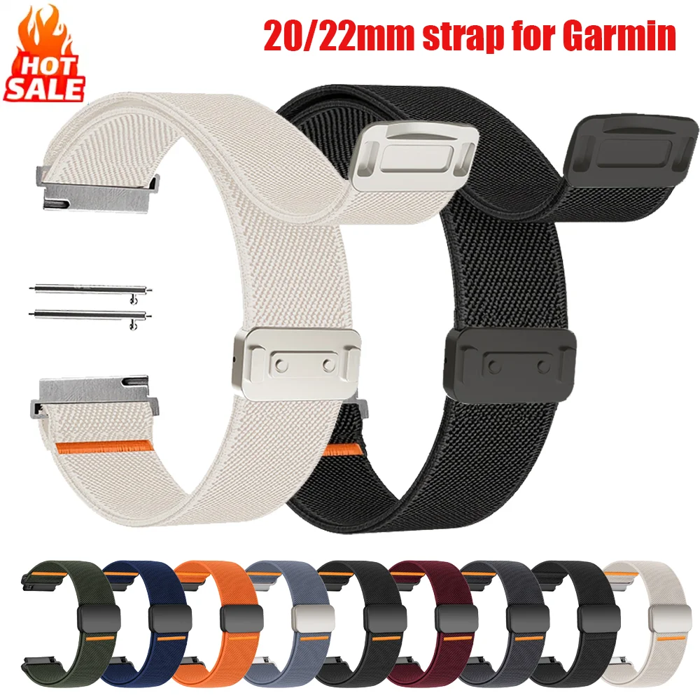 Nylon Magnetic Strap Bracelet for Smartwatches - 20/22mm Band