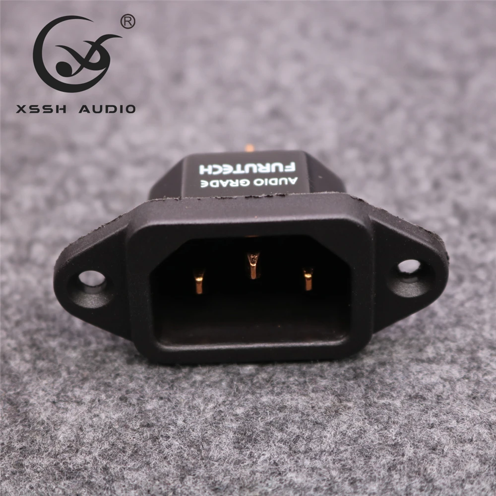 4pcs 전원 소켓 YIVO 오디오 T1 DIY HIFI 황동 도금 골드 레드 구리 여성 IEC 입구 3Pin AC 250V 10A Elecrtric 플러그 콘센트