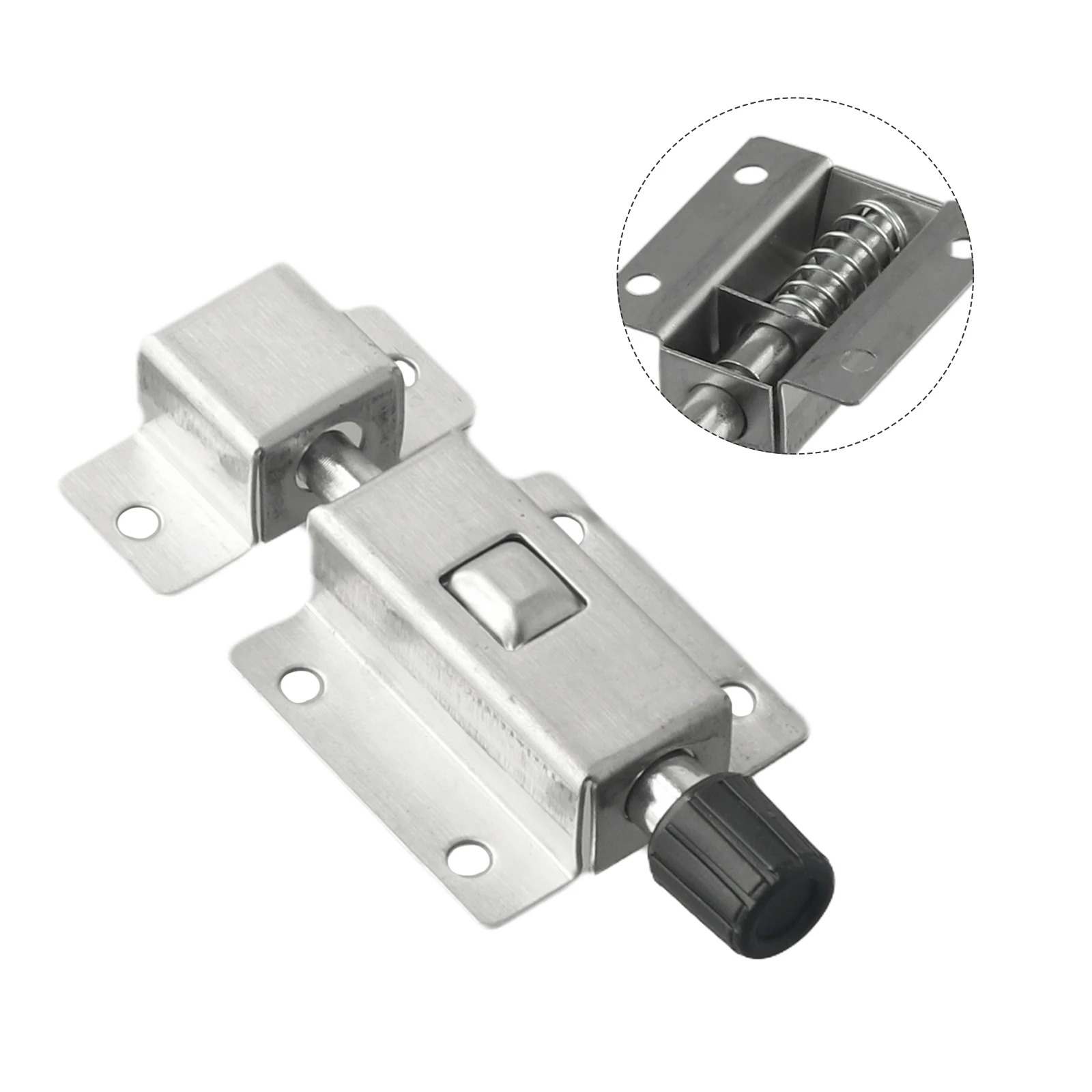 Description Picture 5 of item1 Pcs Stainless Steel Door Latch Sliding Lock Bolt Automatic Spring Latch With Screws Suitable For Room Doors Sashes