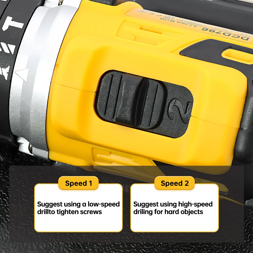 DeWalt Screwdriver 20v Brushless Lithium Battery Charging Electric Hand Drill 13mm Pistol Drill Electric Screwdriver Tool Dcd796 5