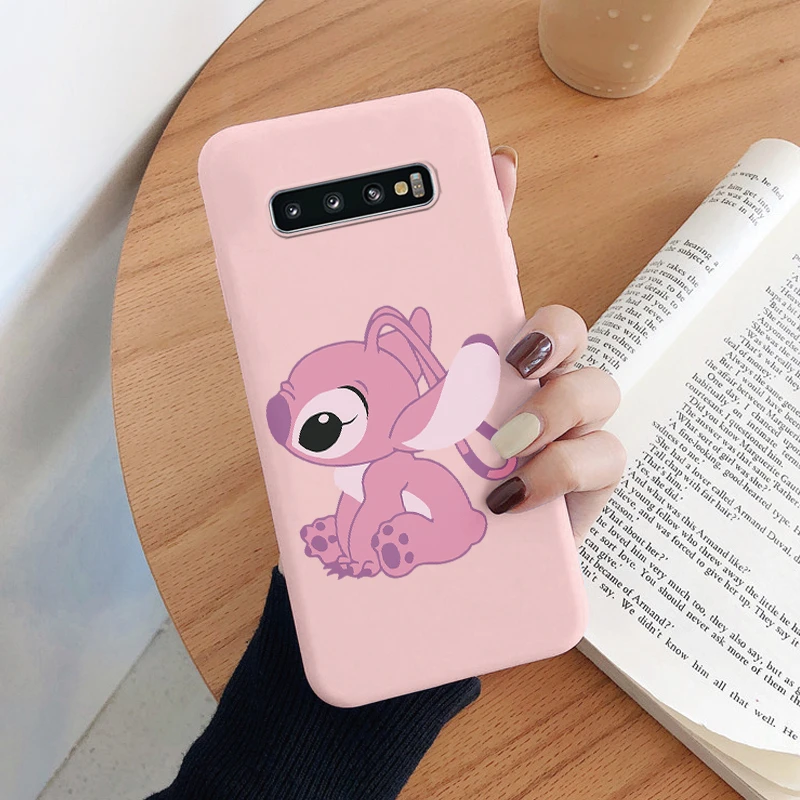 thumbnail image 1 of For Samsung Galaxy S10 S 10 Plus S10E Camera Protect Soft Cover Silicone Cartoon Lilo Stitch Phone Case Funda For Samsung S10+, 1 of 5