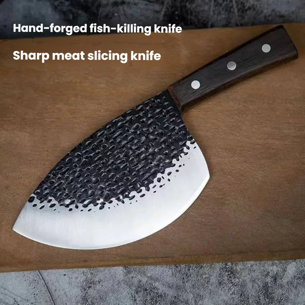 Handmade Forged Kitchen Knife Meat Chopping Cleaver Chinese Chef Knife 5CR15 Stainless Steel Machete Kitchen Essentials