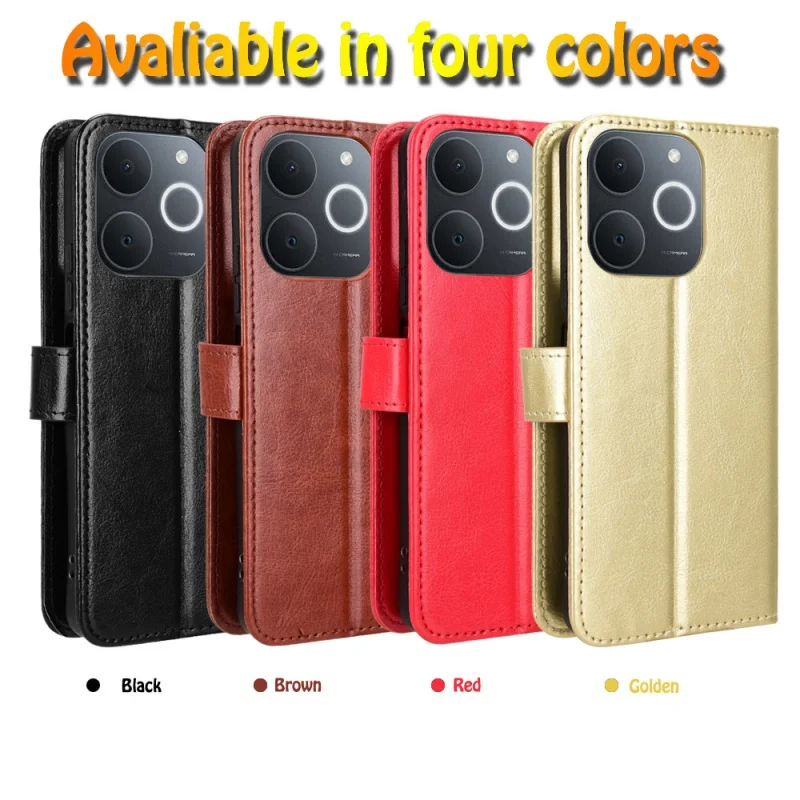 Luxury Leather Wallet Flip Case with Magnetic Closure