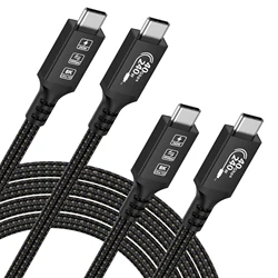 Ultra High - Speed USB - C to USB - C Cable, Thunderbolt 3/4, 8K Display, 40Gbps Data, 240W Power Delivery - 10FT - 3M - 118inch (Thunderbolt 4 - 2 Pack)