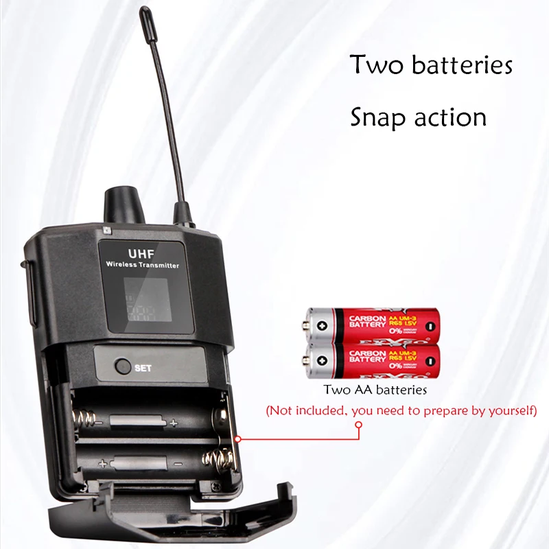 รูปสินค้า ไมโครโฟนไร้สาย UHF พร้อมตัวรับสัญญาณ LED
