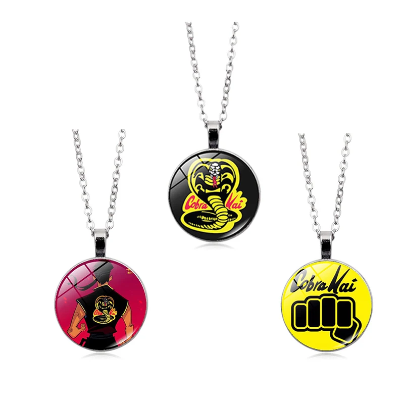 3 Styles TV Cobra Kai Necklace Daniel LaRusso Movie The Karate Kid Cosplay Props Metal Pendant for Kids Adults Accessories Gifts funny halloween costumes Cosplay Costumes