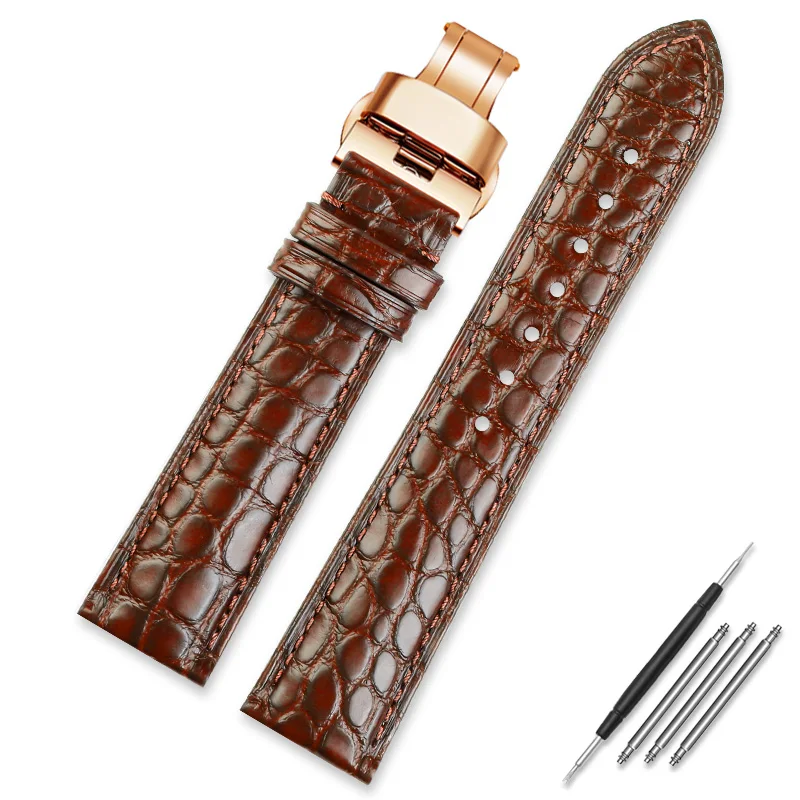 thumbnail image 1 of Correa de piel de cocodrilo para reloj Longines Master Omega con cierre de mariposa para hombre y mujer, 12, 14, 16, 18, 20, 22 y 24 mm, 1 of 5