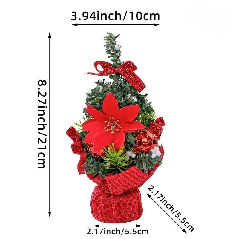 20cm Mini Christmas Tree Desktop Decoration Shopping Mall Window Decoration Christmas Tree Ornaments DIY Christmas Party Decor