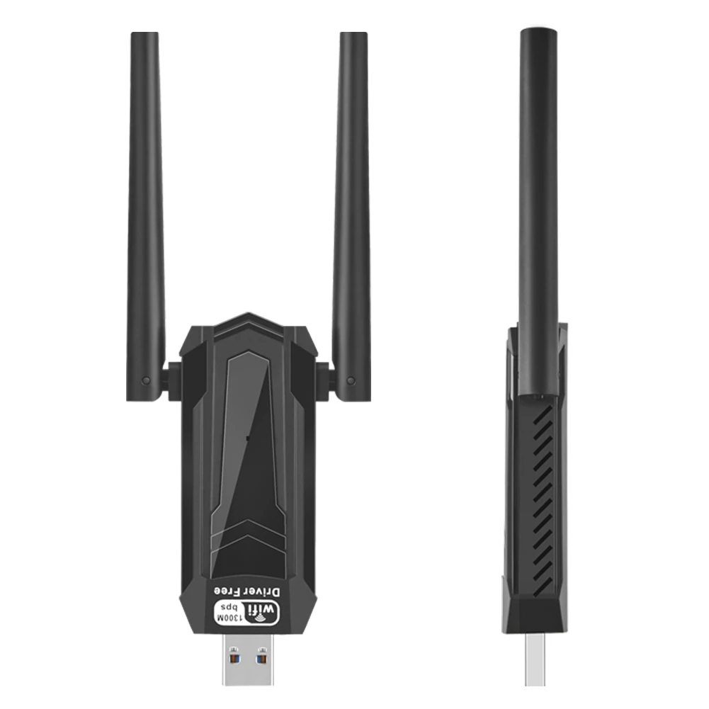 USB 와이파이 어댑터 고이득 안테나, 듀얼 밴드 2.4, 5Ghz WLAN 송신기 리시버, 데스크탑 윈도우 XP, 비스타, 11/10, AC1300 Mbps