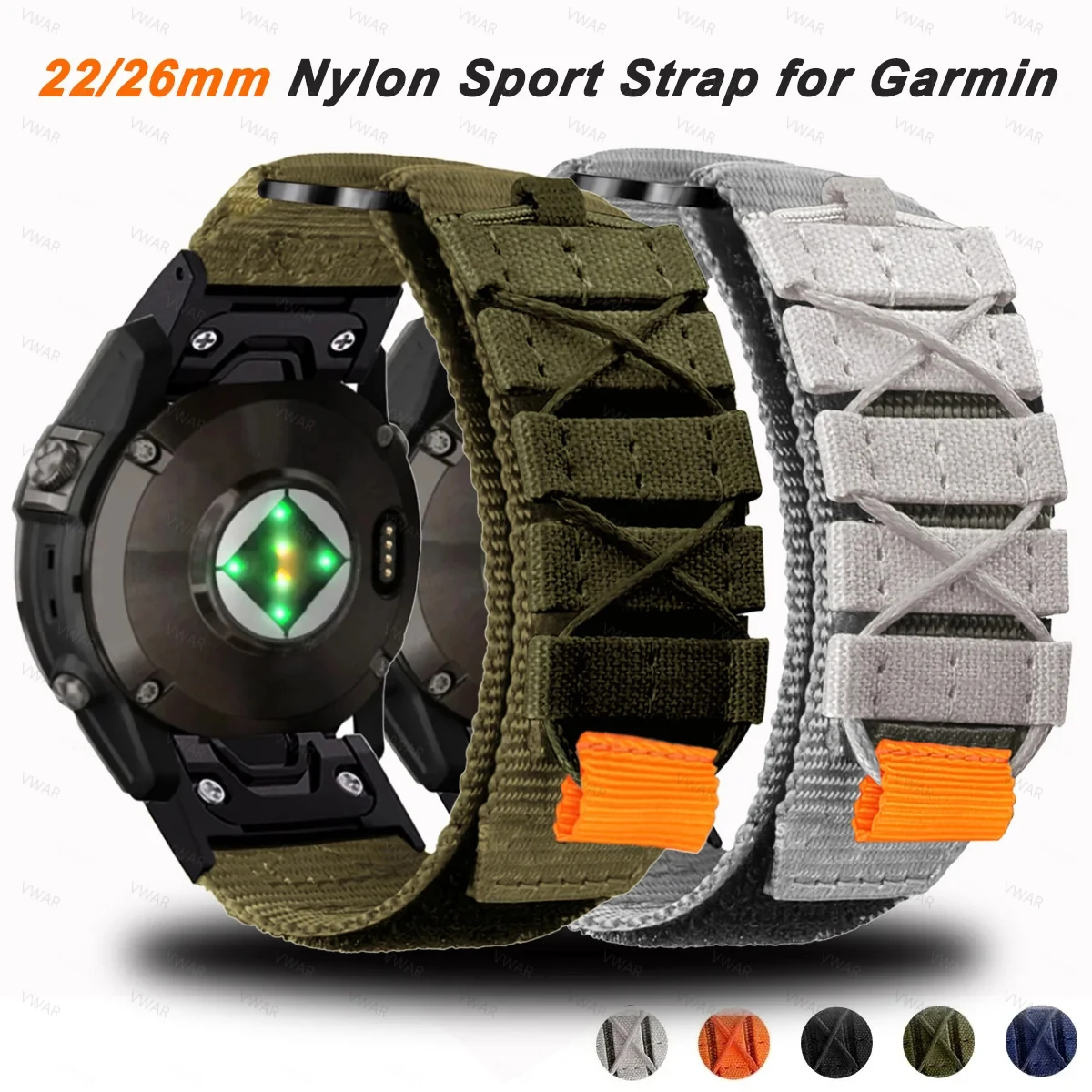 

Quick Fit 22mm 26mm Nylon Strap For Garmin Fenix 7 7X 6X Pro/Epix Pro Gen 2 51mm 47mm/Fenix6 5Plus 5XPlus Braided Watchband