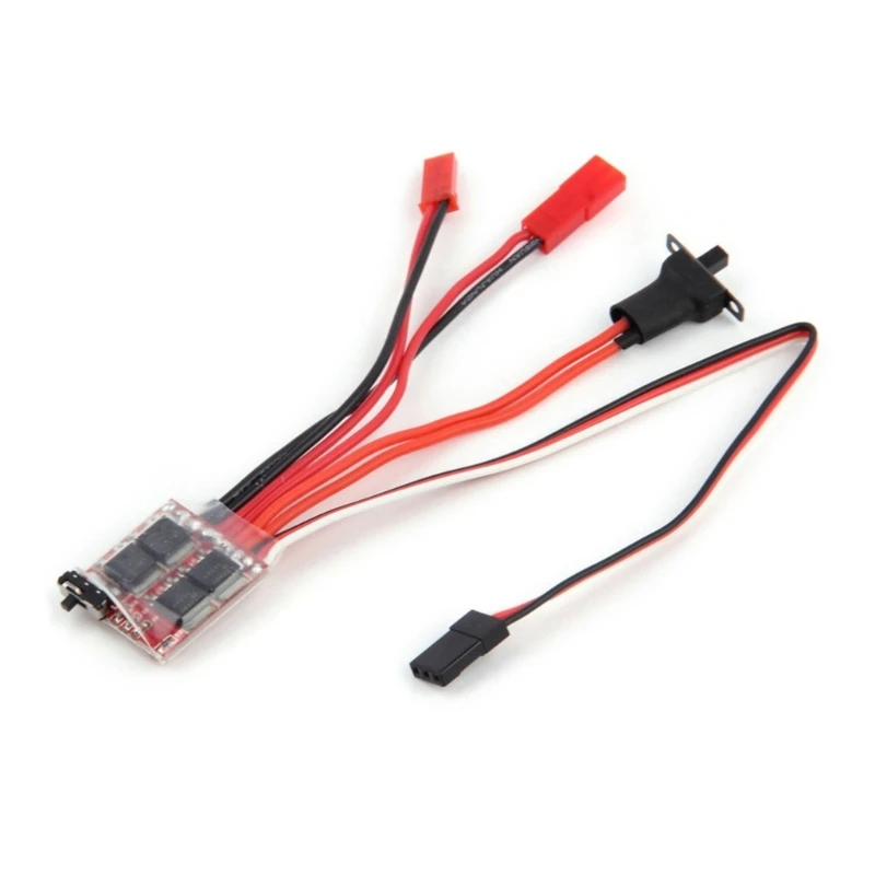 

2kHz 20A Brush Motor Speed Controller with Brake for RCCar BoatTank 1/16 1/18 1/24 CrawlerAxial SCX24 AXI90081 AXI00002