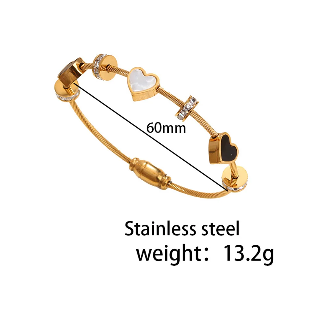 Fashionable Simple Love Shell Round Bracelet Zircon Butterfly Roman Numeral Women's Bracelet Couple Accessories 5
