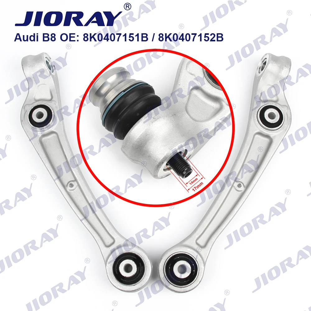 

JIORAY Pair Front Lower Suspension Control Arm Support Arm For Audi A4 B8 8K2 8K5 A5 8T3 A6 4G2 C7 A7 4GA Q5 8RB 8K0407151B