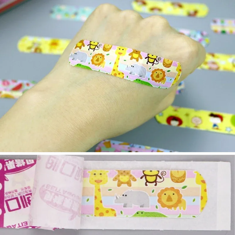 

120pcs/lot Kawaii Cartoon Animal Pattern Waterproof Band Aid Hemostasis Adhesive Baby Bandages Wound Plaster Patches for Kids